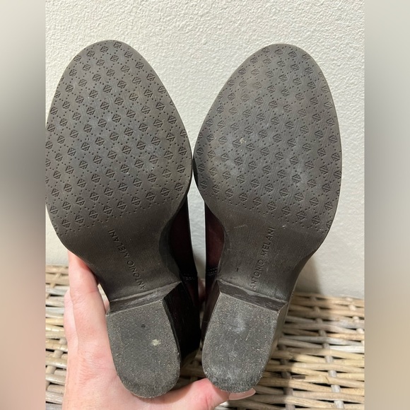 Antonio Melani Women’s Brown Leather Ankle Boots, sz 6, fall/winter, heeled, GUC - Picture 4 of 5